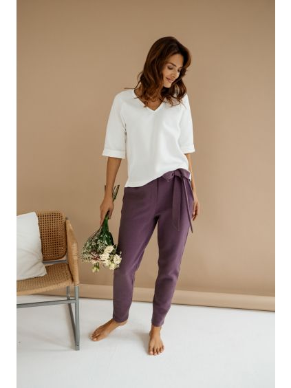 Žebrovaný komplet Muse mauve