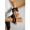 Hedvábná scrunchie leopard + černá